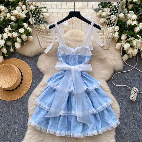 Sweetie Bow-tie Puffy Lace Dress