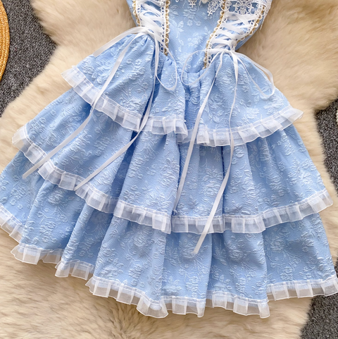 Sweetie Bow-tie Puffy Lace Dress