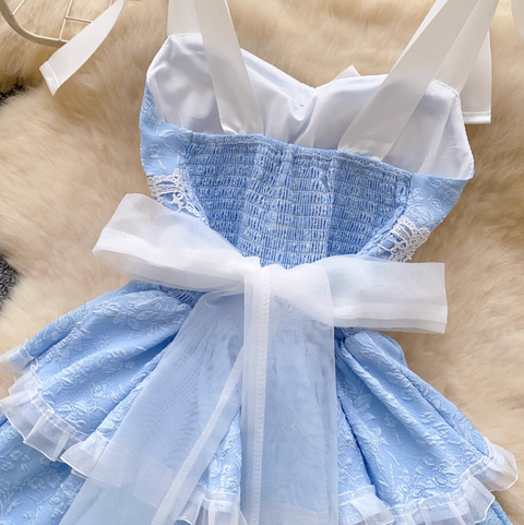 Sweetie Bow-tie Puffy Lace Dress