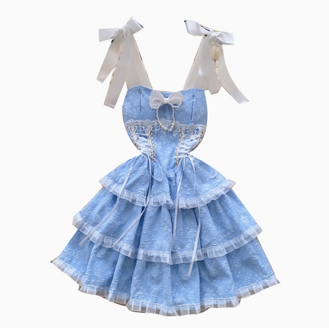 Sweetie Bow-tie Puffy Lace Dress