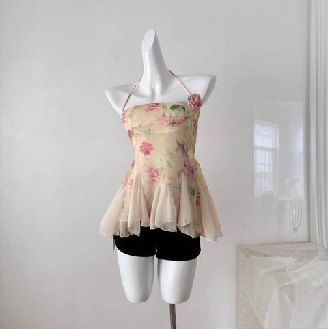 Lace Patchwork Floral Mesh Dress