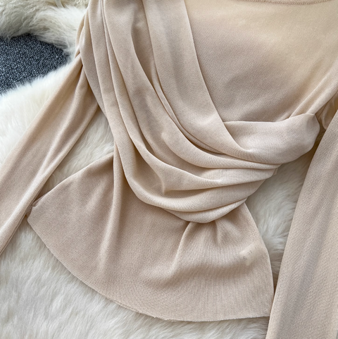 Niche Design Pleated Top & Trousers 2Pcs