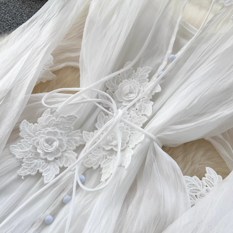 Fairy White Mesh Dress & Slip Dress