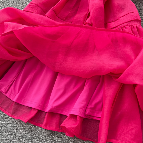 Courtly Puffy Sleeve Shirt Dress