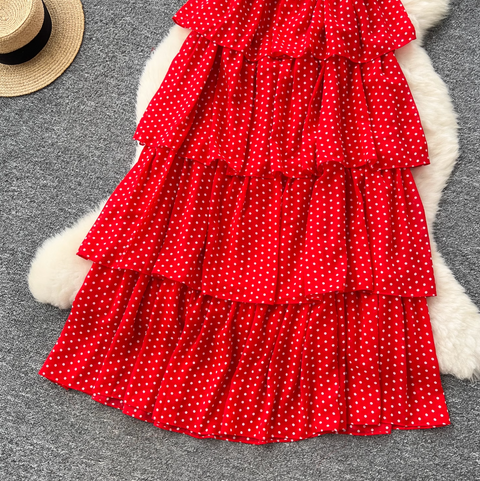 Premium Polka Dot Layered Cake Dress