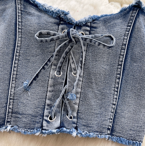 Chic Halter Top & Shorts Denim 2Pcs