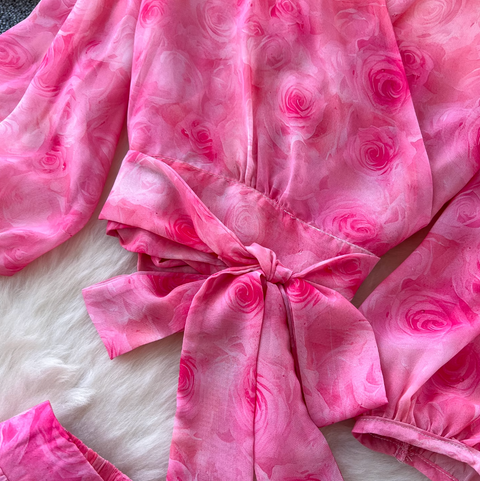 Knotted Top & Skirt Chiffon 2Pcs