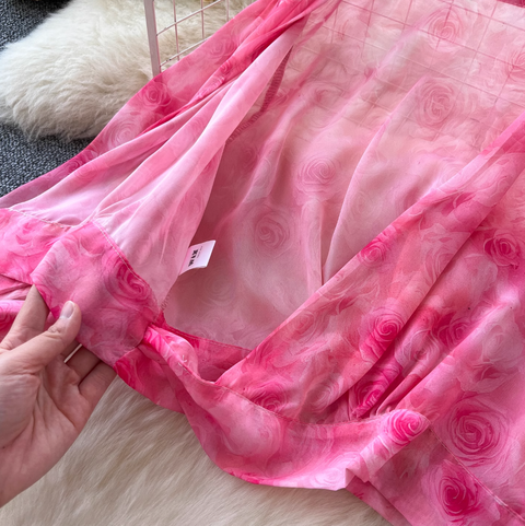 Knotted Top & Skirt Chiffon 2Pcs