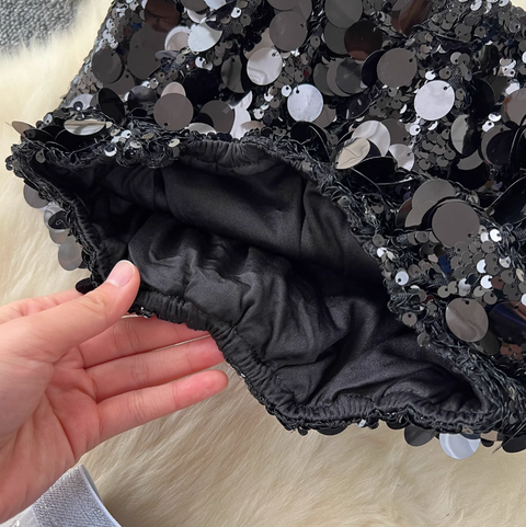 Sequined Camisole & Mesh Skirt 2Pcs