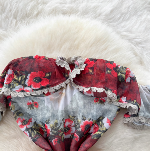 Off-shoulder Floral Printed Bustier Dress
