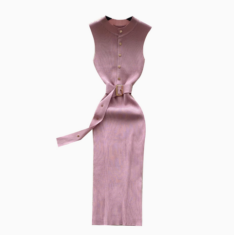 High-end Sleeveless Slim Knitted Dress