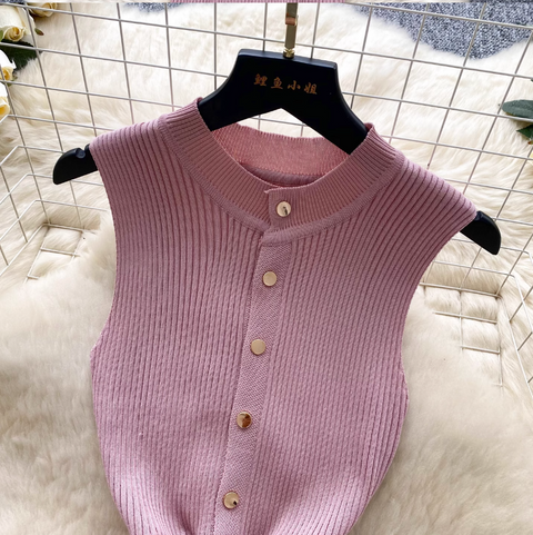 High-end Sleeveless Slim Knitted Dress