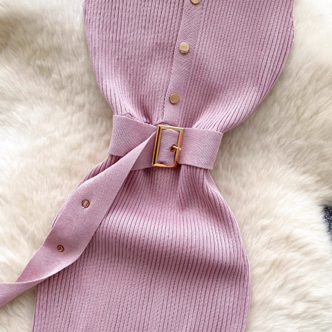 High-end Sleeveless Slim Knitted Dress