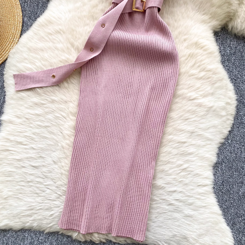 High-end Sleeveless Slim Knitted Dress