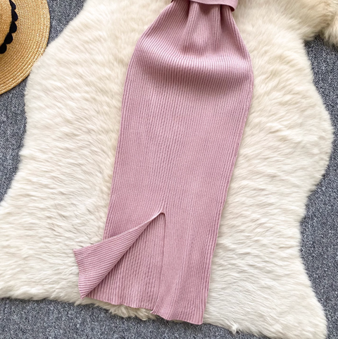 High-end Sleeveless Slim Knitted Dress