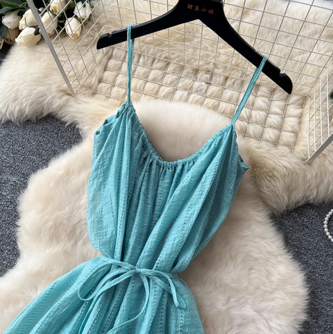 Irregular Design Ruffled Slip Dress