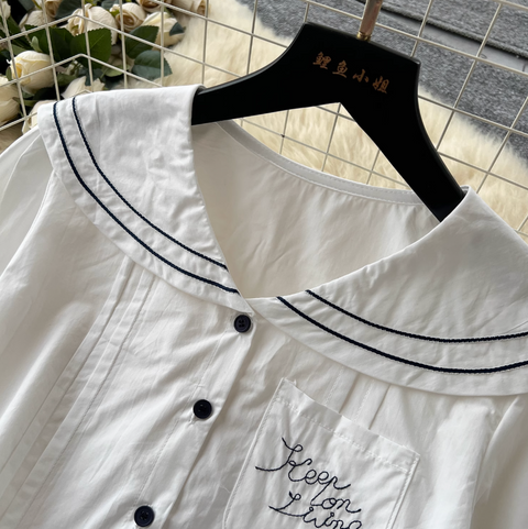 Mori Puffy-sleeve Shirt & Skirt 2Pcs