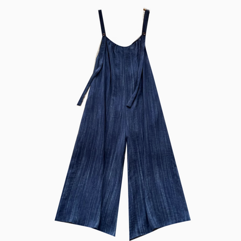 Simple Design Denim Blue Wide-leg Jumpsuits