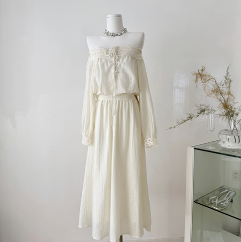 Lace-up Top & Fishtail Skirt Elegant 2Pcs