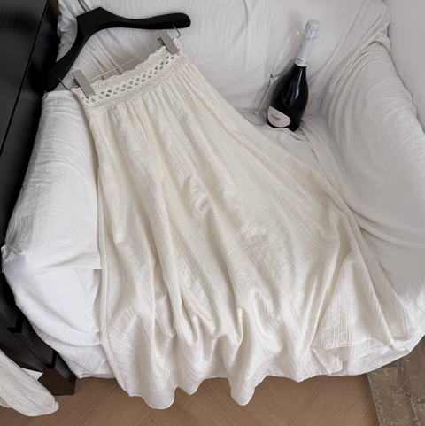 Lace-up Top & Fishtail Skirt Elegant 2Pcs