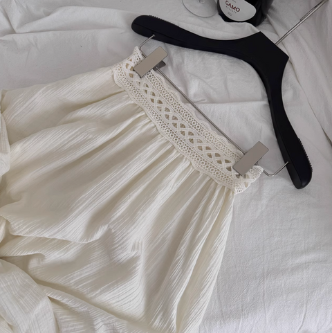 Lace-up Top & Fishtail Skirt Elegant 2Pcs
