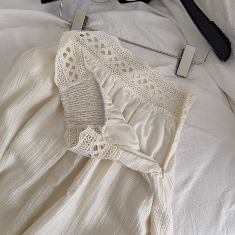 Lace-up Top & Fishtail Skirt Elegant 2Pcs