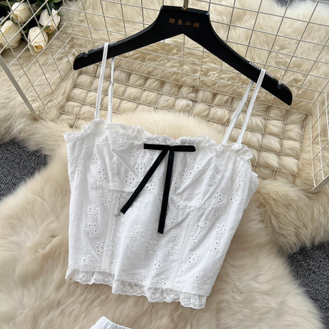 Bow-tie Camisole & Skirt Crochet 2Pcs