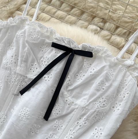 Bow-tie Camisole & Skirt Crochet 2Pcs