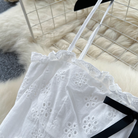 Bow-tie Camisole & Skirt Crochet 2Pcs