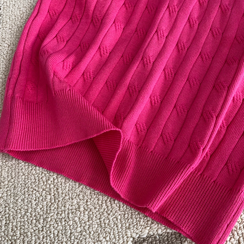 Niche Polo Collar Knitted Top