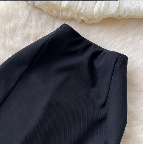 Beaded Asymmetric Top & Skirt 2Pcs