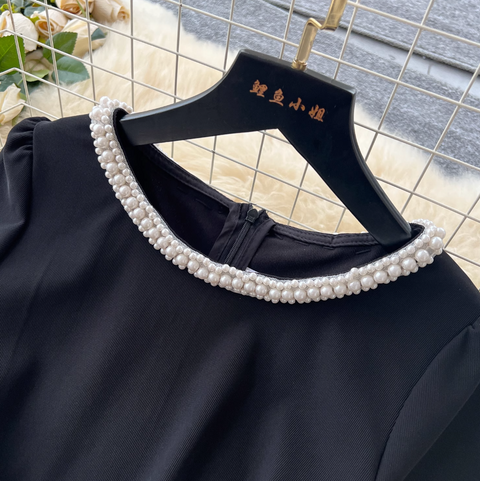 Beaded Asymmetric Top & Skirt 2Pcs