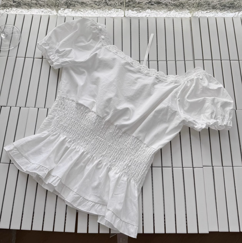 Sweetie Off-shoulder Ruffled Chiffon Shirt