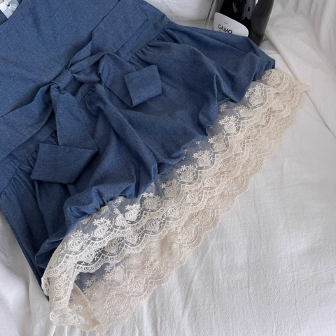 Niche Denim Bow-tie Sleeveless Top