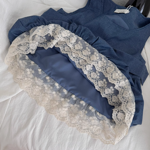 Niche Denim Bow-tie Sleeveless Top