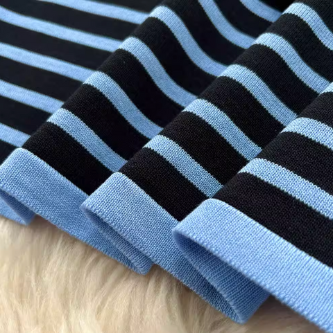 Striped Knitwear & Wide-leg Trousers 2Pcs
