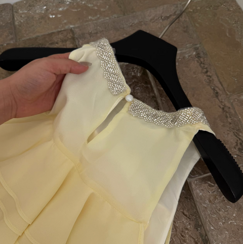 Sweetie Bright Yellow Ruffled Halter Top