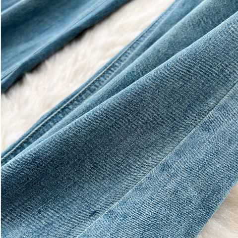 Korean Style Lace Trim Flared Jeans