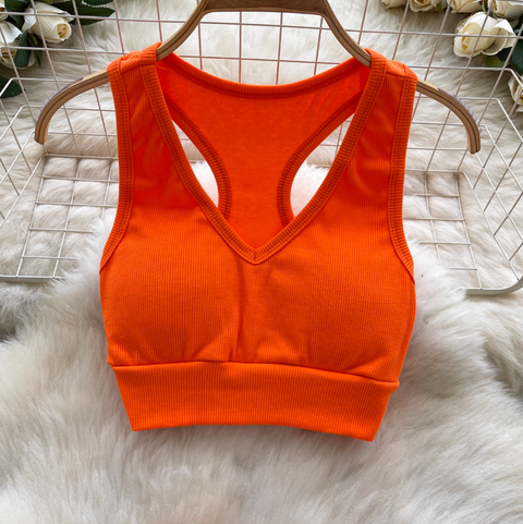 Deep V-neck Vest & Shorts Sportswear 2Pcs