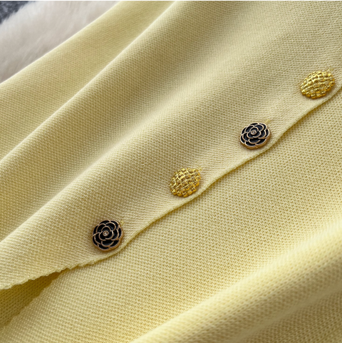Sleeveless Cardigan & Patchwork Skirt 2Pcs