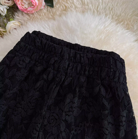 Sexy Hollowed Lace Draped Trousers