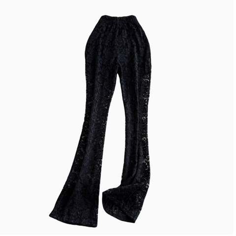 Sexy Hollowed Lace Draped Trousers