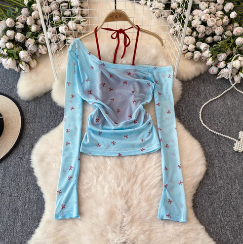 Hottie Slant Neckline Lace-up Top