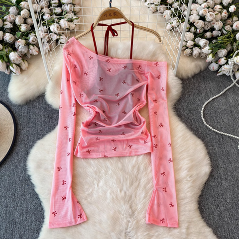 Hottie Slant Neckline Lace-up Top