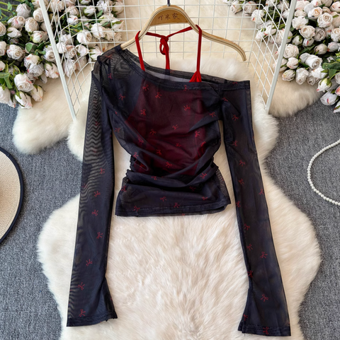 Hottie Slant Neckline Lace-up Top