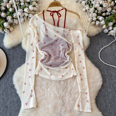 Hottie Slant Neckline Lace-up Top