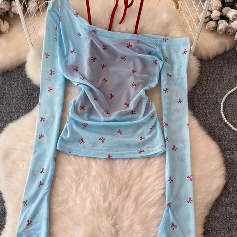 Hottie Slant Neckline Lace-up Top