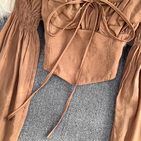 Flared Sleeve Off-shoulder Short Top