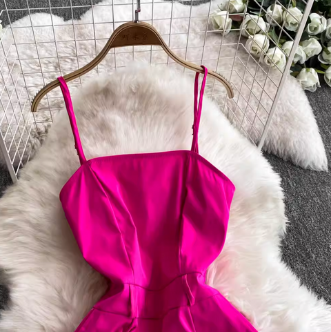 Multi-pockets Wide-leg Slip Jumpsuits