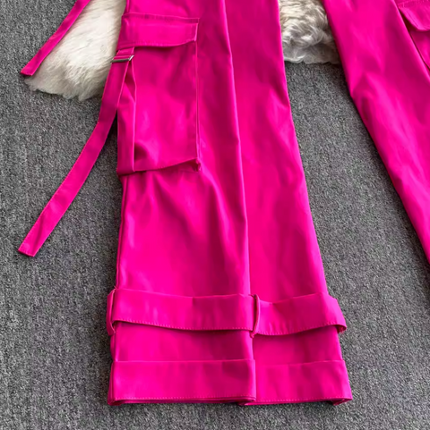 Multi-pockets Wide-leg Slip Jumpsuits